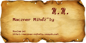 Maczner Mihály névjegykártya