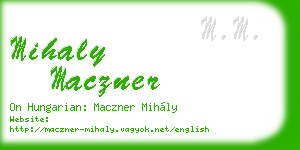 mihaly maczner business card