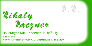 mihaly maczner business card
